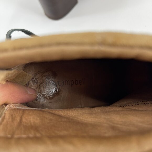 Jeffrey Campbell Rumble Tan Suede Chunky Heel Bootie Ankle Boot - Picture 13 of 14